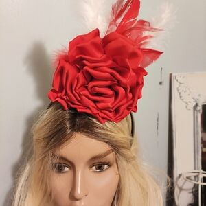 Elegant Red Floral Headband